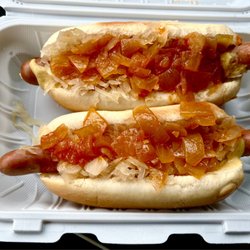 Nat case dogs with nice fresh bun.  Delicious with mustard, onions and 'kraut!