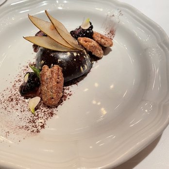 The Elderberry House - Valrhona Chocolate Bombe - French Near Me - Oakhurst, California The Elderberry House - Valrhona Chocolate Bombe - French Near Me - Oakhurst, California