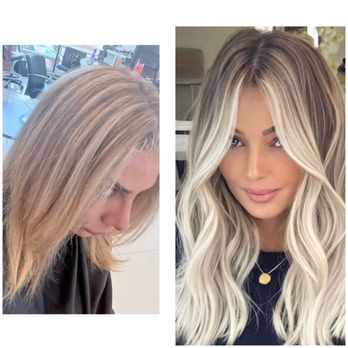 Tribez Salon & Spa - Blackhawk - My color on the left compared to inspo photo. SO ORANGE! - Hair Salons Near Me - Danville, California Tribez Salon & Spa - Blackhawk - My color on the left compared to inspo photo. SO ORANGE! - Hair Salons Near Me - Danville, California