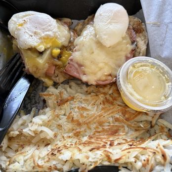 Morning Table - Ham Benny w regular hash browns was good. Hollandaise in the little container - Breakfast & Brunch Near Me - Waxahachie, Texas Morning Table - Ham Benny w regular hash browns was good. Hollandaise in the little container - Breakfast & Brunch Near Me - Waxahachie, Texas