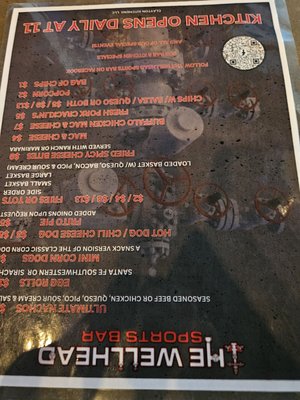 Menu photo 3 The Wellhead Sports Bar Katy, TX