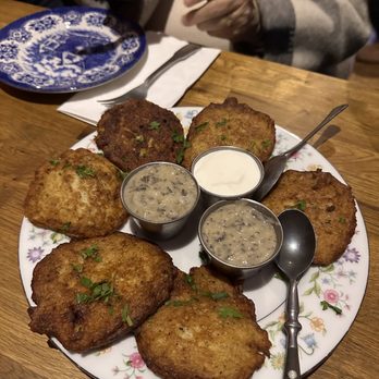 Cafe Europa - Latskas w/ sour cream and mushroom sauce - German Near Me - San Francisco, California