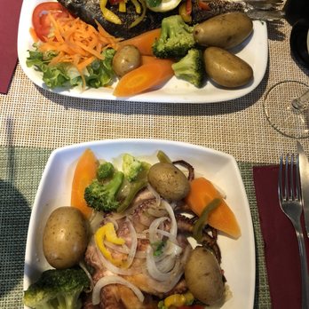 Adega das Caves - Golden bream fish (top) and octopus (bottom) - Bars Near Me - Sintra, 11 Adega das Caves - Golden bream fish (top) and octopus (bottom) - Bars Near Me - Sintra, 11
