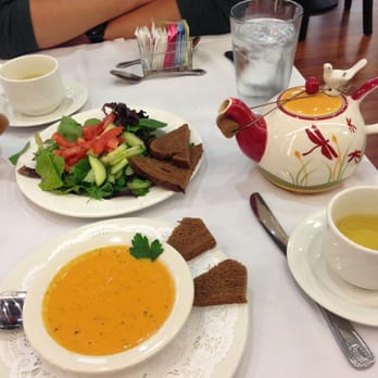 Chado Tea Room - Tomato Bisque & Salad with Rose Sencha Tea - Tea Rooms Near Me - Hollywood, California Chado Tea Room - Tomato Bisque & Salad with Rose Sencha Tea - Tea Rooms Near Me - Hollywood, California
