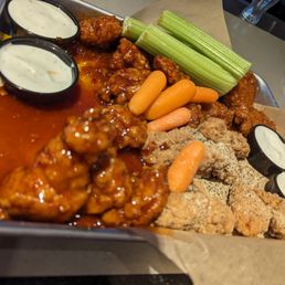 Top Back Left: Honey Sriracha, Top Back Right Orange; Bottom Right: Lemon Pepper Top Back Left: Honey Sriracha, Top Back Right Orange; Bottom Right: Lemon Pepper
