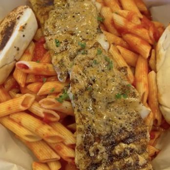 Hook'd Fish Grill - Trout with pasta - Seafood Near Me - Northridge, California Hook'd Fish Grill - Trout with pasta - Seafood Near Me - Northridge, California