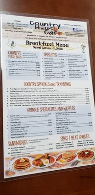Menu photo 8 Country House Cafe Terrell, TX