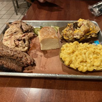 Smokehouse 41 - the best shared by 2 adults 3 meat platter - Barbeque Near Me - Oakhurst, California