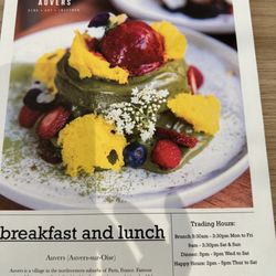 Auvers Cafe - Menu
