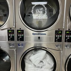 Bright'N Clean Laundromat - 5/2025. 6 months old new dryers. $0.25 for 4 mins dry in XX-L capacity. Washers: X-large $8.50, 32 mins on ultra ; Large-$7.50.