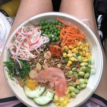 Barkada Bowl - This is called Poke bowl, it is ginger, edamame peas, cucumber, peas, carrots, crab meat and etc, it's also really filling too yum - Filipino Near Me - Cape Canaveral, Florida Barkada Bowl - This is called Poke bowl, it is ginger, edamame peas, cucumber, peas, carrots, crab meat and etc, it's also really filling too yum - Filipino Near Me - Cape Canaveral, Florida