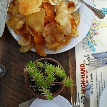 High Hand Cafe - Homemade potato chips with artichoke dip a must try - New American Near Me - Loomis, California High Hand Cafe - Homemade potato chips with artichoke dip a must try - New American Near Me - Loomis, California