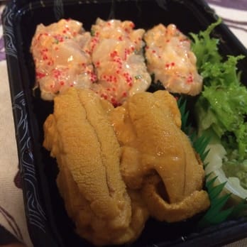 Mura - My favorites: uni sushi And Chopped w/spicy mayo scallops - Japanese Near Me - Brooklyn, New York Mura - My favorites: uni sushi And Chopped w/spicy mayo scallops - Japanese Near Me - Brooklyn, New York