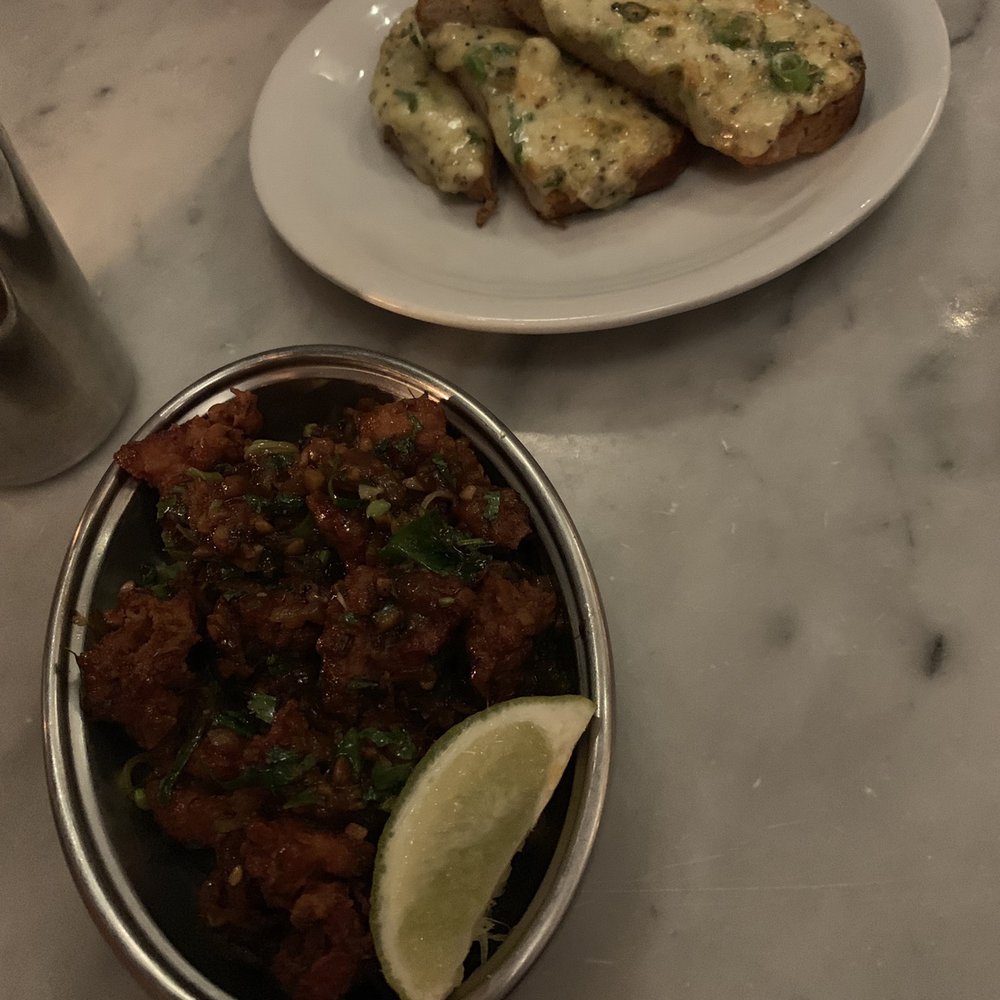 Dishoom - Chili chicken and chili cheese toast. - Indian Near Me - Edinburgh, EDH