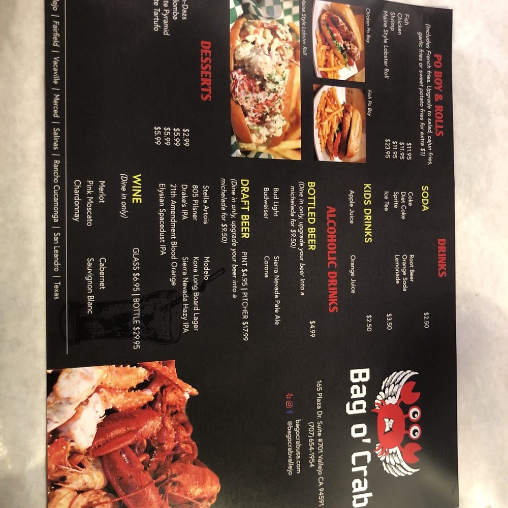 Bag O Crab - Menu - Cajun/Creole Near Me - Vallejo, California Bag O Crab - Menu - Cajun/Creole Near Me - Vallejo, California