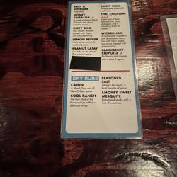 Tracyton Movie House - Sauces menu