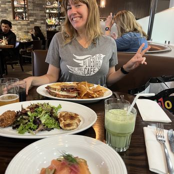 1228 Main - Brunch included a salad, salmon on potato latke, and some sort of breakfast sandwich. She had a beer I had a delicious iced matcha! - Bakeries Near Me - Las Vegas, Nevada
