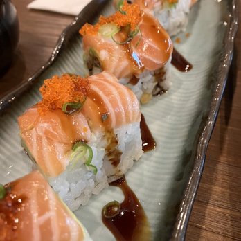 EBISU - Shrimp tempura on the inside with salmon on the outside - Japanese Near Me - Elk Grove, California EBISU - Shrimp tempura on the inside with salmon on the outside - Japanese Near Me - Elk Grove, California