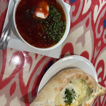 Silkroad Uzbek Cuisine - Borscht and khachapuri - Uzbek Near Me - Cary, North Carolina