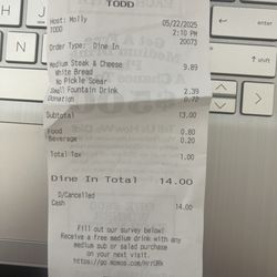 Firehouse Subs - A reciept.