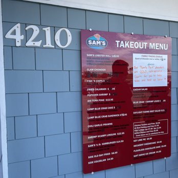 Sam's Chowder House - menu - Seafood Near Me - Half Moon Bay, California Sam's Chowder House - menu - Seafood Near Me - Half Moon Bay, California