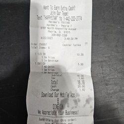 Hardee's - Receipt
