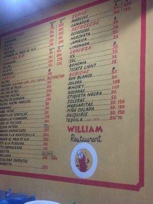 Menu photo 2 William Restaurant San Miguel de Cozumel, ROO Menu photo 2 William Restaurant San Miguel de Cozumel, ROO
