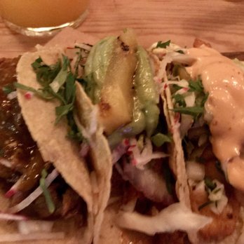 Rosie's - Three tacos - pastor, steak and pescado - Mexican Near Me - New York, New York Rosie's - Three tacos - pastor, steak and pescado - Mexican Near Me - New York, New York