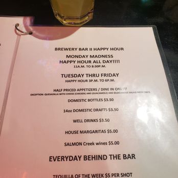 Brewery Bar II - HH Menu - Mexican Near Me - Denver, Colorado