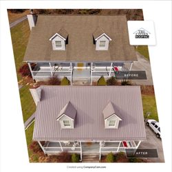 Tri-Cities Roofing - Before and after shingle to metal roof replacement.