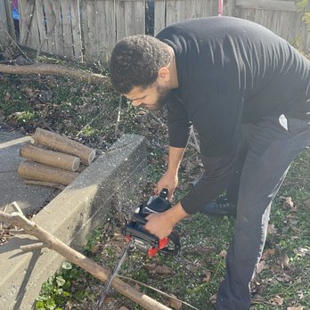 LJ Junk Removal & Moving Services - Another picture of me cutting a extra large branch into small pieces of firewood. - Junk Removal & Hauling Near Me LJ Junk Removal & Moving Services - Another picture of me cutting a extra large branch into small pieces of firewood. - Junk Removal & Hauling Near Me