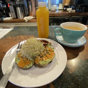 Huriyali - Loaded avocado toast as nd jasmine tea - Juice Bars & Smoothies Near Me - Charleston, South Carolina Huriyali - Loaded avocado toast as nd jasmine tea - Juice Bars & Smoothies Near Me - Charleston, South Carolina