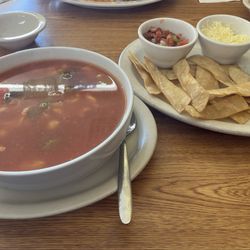 Chicken tortilla soup. Big and tasty