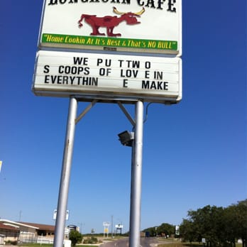 Long Horn Cafe - There sign out front. - Southern Near Me - Bowie, Texas Long Horn Cafe - There sign out front. - Southern Near Me - Bowie, Texas