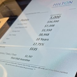 Hilton Grand Vacations - Wow.  A mortgage basically at 17.75%!!!  This is the nonsense that these guys try to get you to sign. Run!