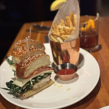 The Evie - The chicken sandwich with fries. - American Near Me - Chicago, Illinois