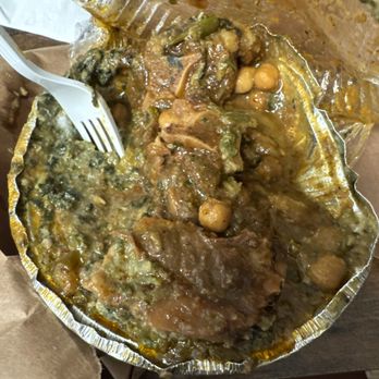 Sisters' Caribbean Cuisine - Callaloo greens, oxtail and curry potatoes and chickpeas. - Caribbean Near Me - New York, New York Sisters' Caribbean Cuisine - Callaloo greens, oxtail and curry potatoes and chickpeas. - Caribbean Near Me - New York, New York