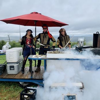 Carter Mountain Orchard - Salty Bottom Oyster crew grilling up some grilled oysters! - Pick Your Own Farms Near Me - Charlottesville, Virginia