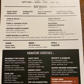 The Vig Fillmore - Happy Hour menu - New American Near Me - Phoenix, Arizona The Vig Fillmore - Happy Hour menu - New American Near Me - Phoenix, Arizona
