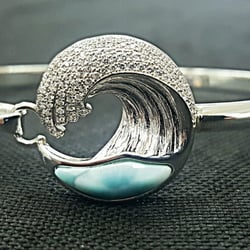 Nassau Jewelry - Award winning Alameda wave custom fabricated onto a bangle bracelet