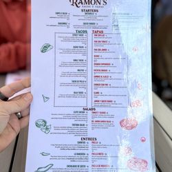 Ramon's Tacos Y Tapas - Menu Front