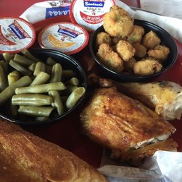 $6.49 Budget Buster combo with chicken (2 pieces), green beans, and fried okra (choice of 2 sides). $6.49 Budget Buster combo with chicken (2 pieces), green beans, and fried okra (choice of 2 sides).