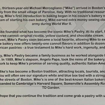 Mike's Pastry - History - Bakeries Near Me - Boston, Massachusetts