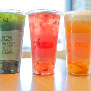 7 Leaves Cafe - Japanese Matcha Tea w/ grass jelly, Strawberry Hibiscus Tea w/ aloe vera, Sea Cream Jasmine Tea w/ custard pudding - Coffee & Tea Near Me - Alhambra, California