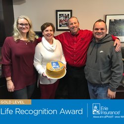 Dolbow Insurance - Dolbow Insurance Agency, located in Westerville, Ohio, accepts the Gold Life Recognition Award from Erie Insurance. (614) 899-1611.