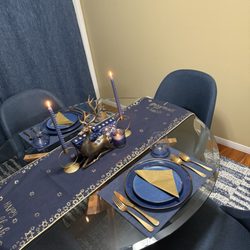 Dollar Tree - Napkins, tapered candles, votives, candle holders, deer centerpiece! Each thing $1.25, deer was $3!