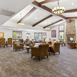 Carlton Senior Living Elk Grove - Our living room comes to life with live music, Happy Hours, and opportunities for residents to connect in a comfortable, welcoming setting.