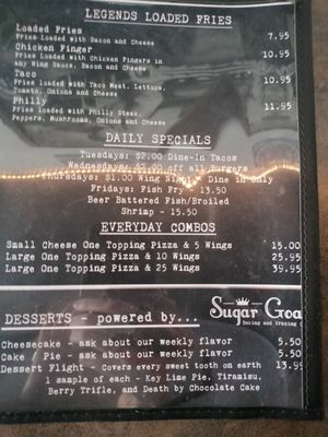 Menu photo 3 Legends Bar & Grill Franklinville, NY Menu photo 3 Legends Bar & Grill Franklinville, NY