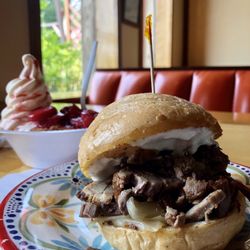 Shepherd's Farm - Lamb sandwich and Strawberry Shortcake