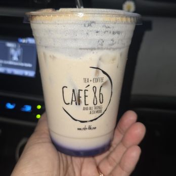 Cafe 86 - Pumpkin Spice ube latte! Me love! - Desserts Near Me - Glendale, California
